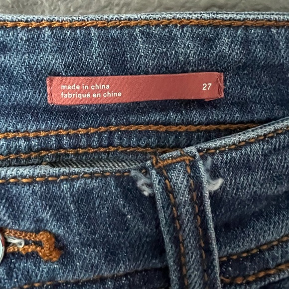 Anthropologie Pilcro Embroidered Boyfriend Jean Boho Slim Leg Crop Size 27 - Picture 3 of 15